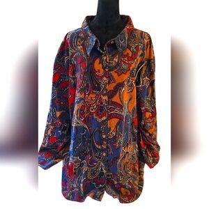 Liz & Me Corduroy 5X Button Up Top